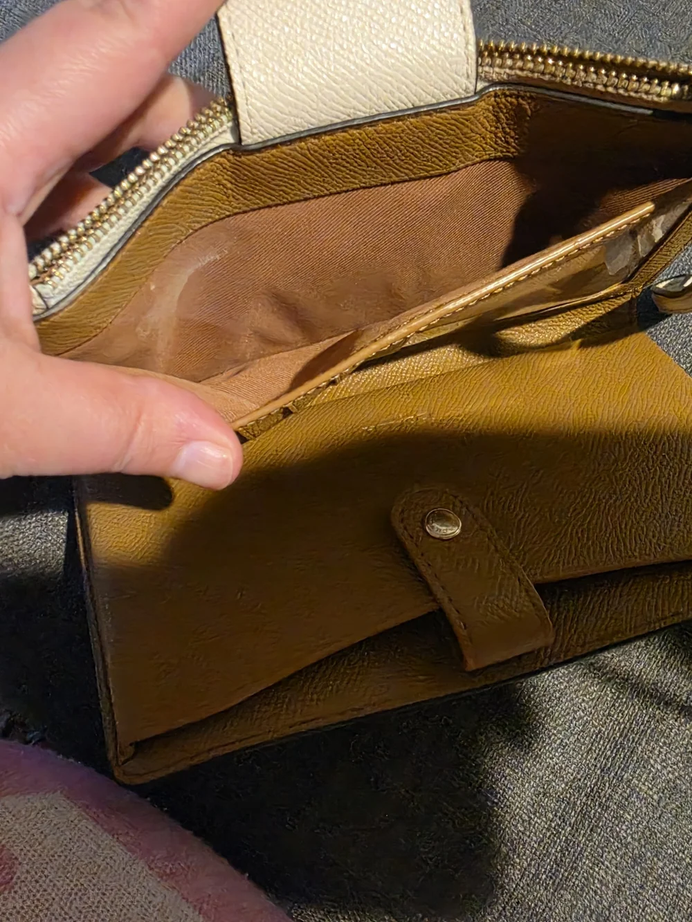 Coach Pebbled Leather Wristlet in White